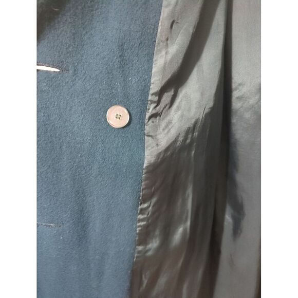Ann Milstein Womens Wool Coat Acetate Lining Buttons Green Made in USA Size‎ 14P - Picture 4 of 14